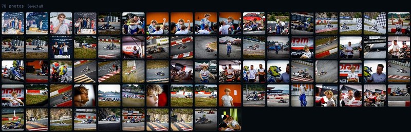 Koru photo gallery showing 78 event photos ready for selection